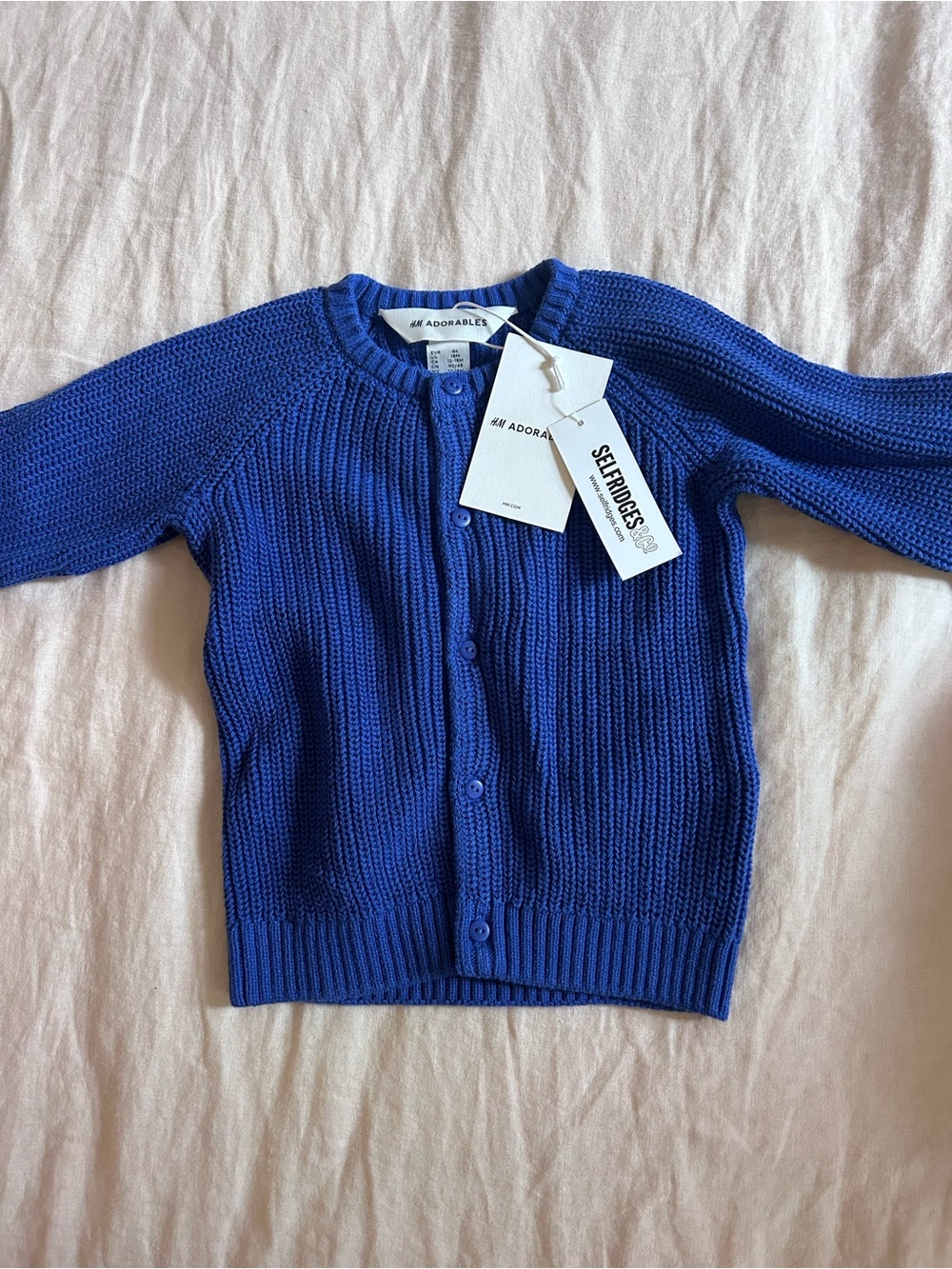 H&M Royal Blue Knit Cardigan Sweater